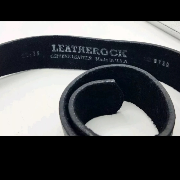 Leatherock Genuine Leather Black Belt Turquoise Silver Rectangle Buckle Belt - Picture 7 of 11